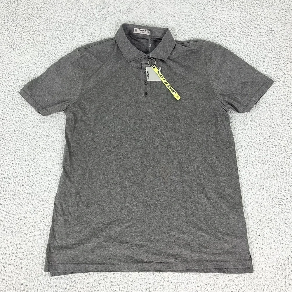 G/FORE Polo Shirt Mens XL Gray Heather Golf 100% Cotton Short Sleeve Casual